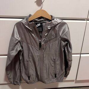 Nike Kids Metallic Gray Raincoat